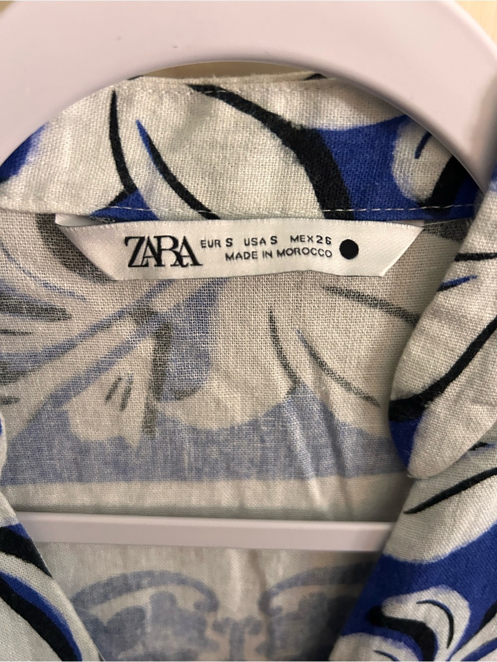 Zara Blue & White Floral Wrap Mini Dress - Picture 3 of 4